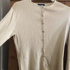 100% Silk Ann Taylor Champagne Cardigan (Medium)